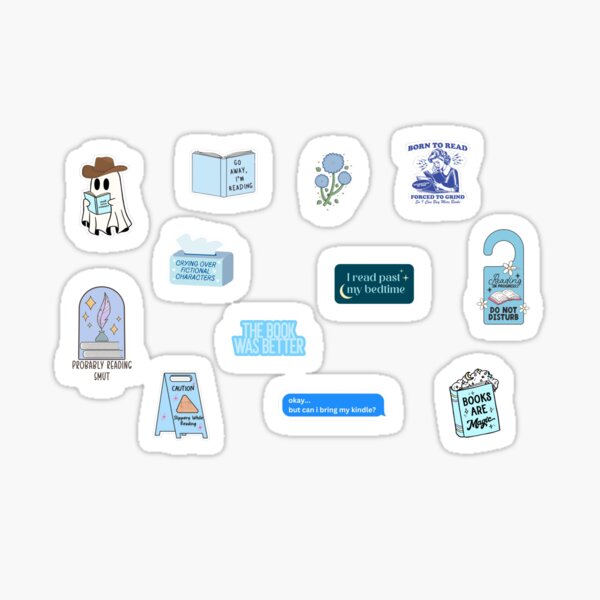 Item preview, Blue Kindle Reading Sticker Bundle  designed and sold by RaddyMae.
