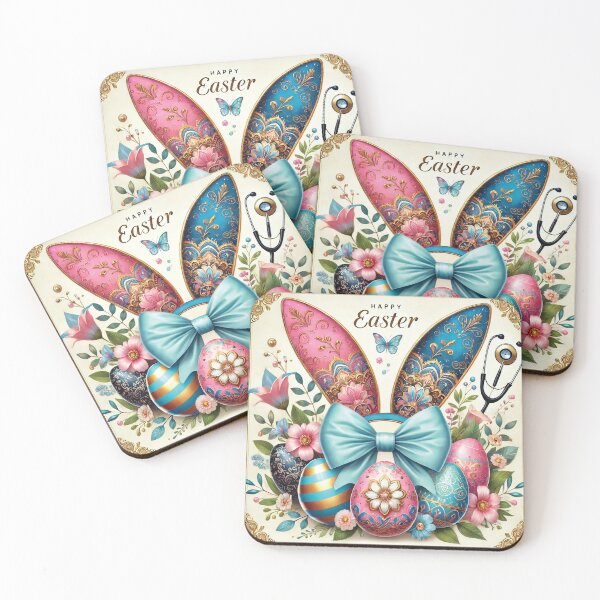 Item preview, Whimsical Easter Bunny Ears & Stethoscope Art designed and sold by Baharaby.