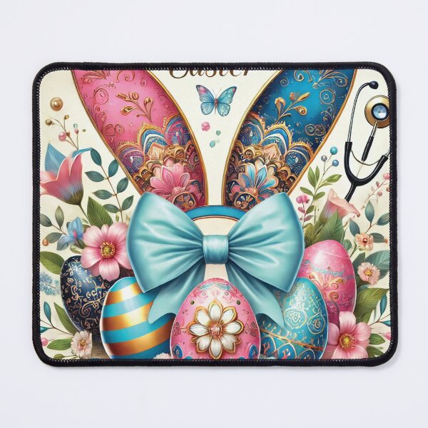 Item preview, Whimsical Easter Bunny Ears & Stethoscope Art designed and sold by Baharaby.