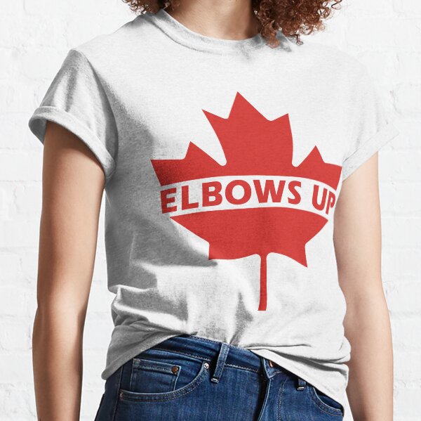 Item preview, Elbows Up Canada - Defiant Red Maple Leaf - Anti-Tariff Pride - Canadian Resilience designed and sold by Prints-N-Tees.