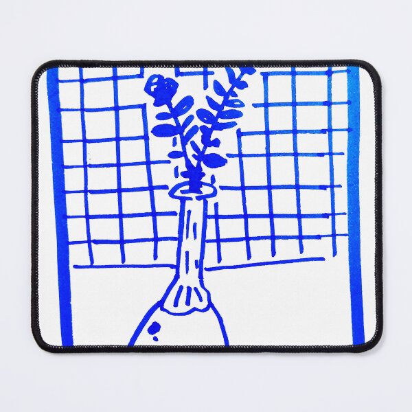 Item preview, Minimalist Flower Vase in Blue Marker Art designed and sold by diptarka07.