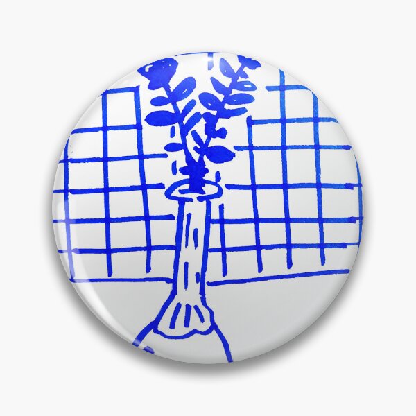 Item preview, Minimalist Flower Vase in Blue Marker Art designed and sold by diptarka07.