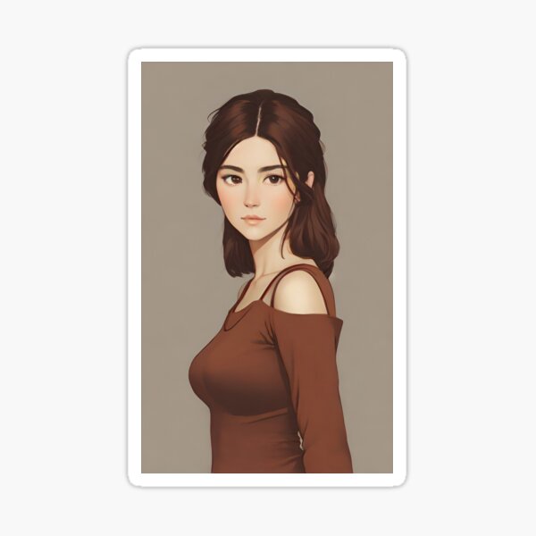 Item preview, Girl in brown dress, Art Print designed and sold by Lezabound.