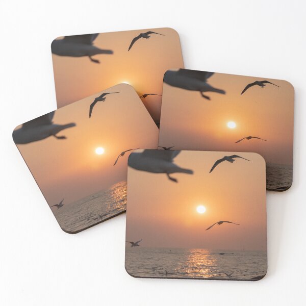 Item preview, Seagulls flying over the sea during Sunset designed and sold by PitakChai93.