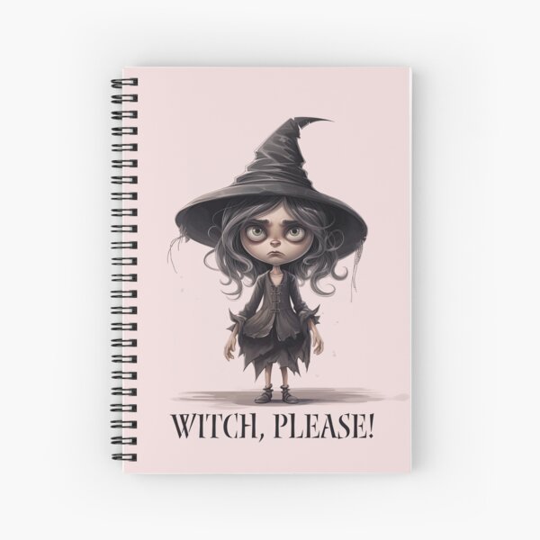 Item preview, Witch, Please!: Exasperated Witch Watercolor Illustration in pink designed and sold by Witchgardenshed.