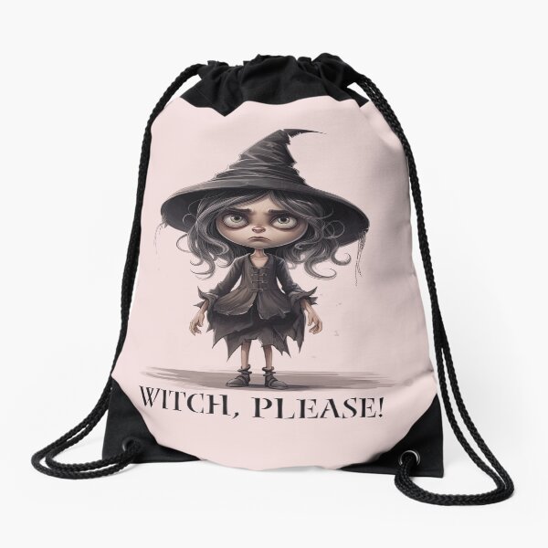 Item preview, Witch, Please!: Exasperated Witch Watercolor Illustration in pink designed and sold by Witchgardenshed.