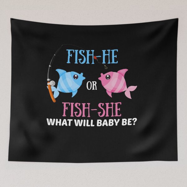 Item preview, Fish-He or Fish-She Gender Reveal Fishing Fishermen designed and sold by Dressed For  Duty.