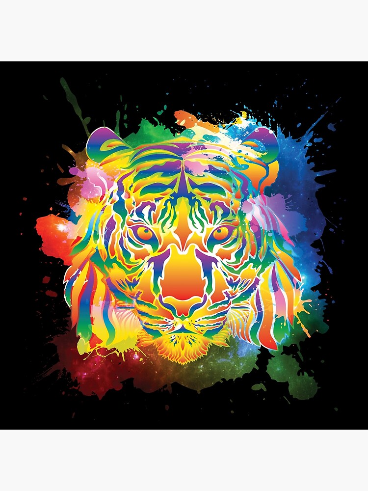 LGBT Pride Month Colorful Rainbow Tiger Splash | Tote Bag