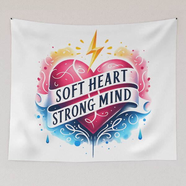 Item preview, Soft Heart, Strong Mind - Empowering Inspirational Quote Design designed and sold by My Joyful Charm Store.