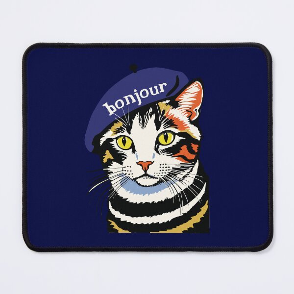 Item preview, Bonjour Cat – French Beret Cat Illustration designed and sold by -DEEWOLF-.