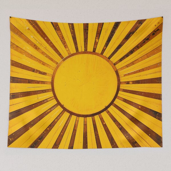 Item preview, Golden Sunburst, Vintage Energizing Art, Mid Century Modern Boho Decor, Abstract Minimalistic Sun designed and sold by Kintsugi99.