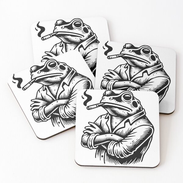 Item preview, Smoking Frog – Cool Vintage Frog Illustration designed and sold by -DEEWOLF-.