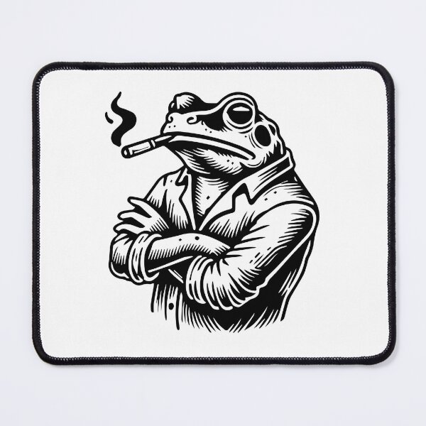 Item preview, Smoking Frog – Cool Vintage Frog Illustration designed and sold by -DEEWOLF-.