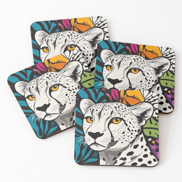 Item preview, Black and white cheetah with pop art colors designed and sold by XYZnewDesigns.