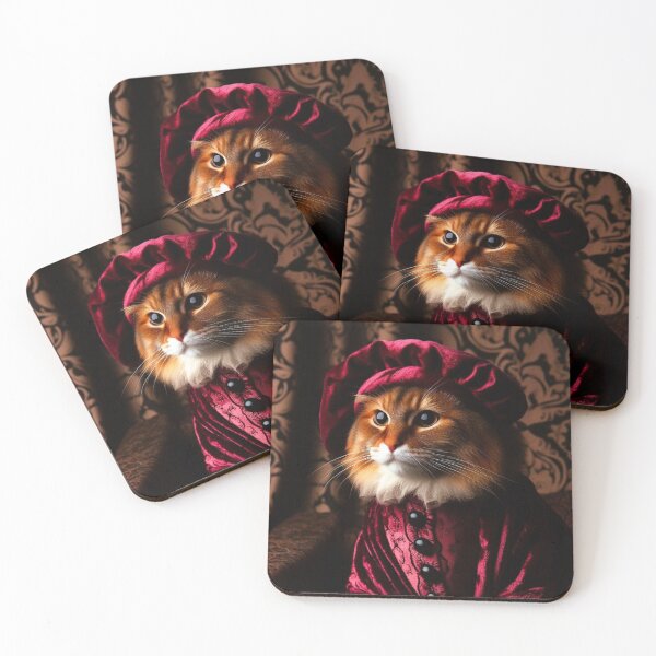 Item preview, Medieval Cat in Burgundy designed and sold by Angelstkw.