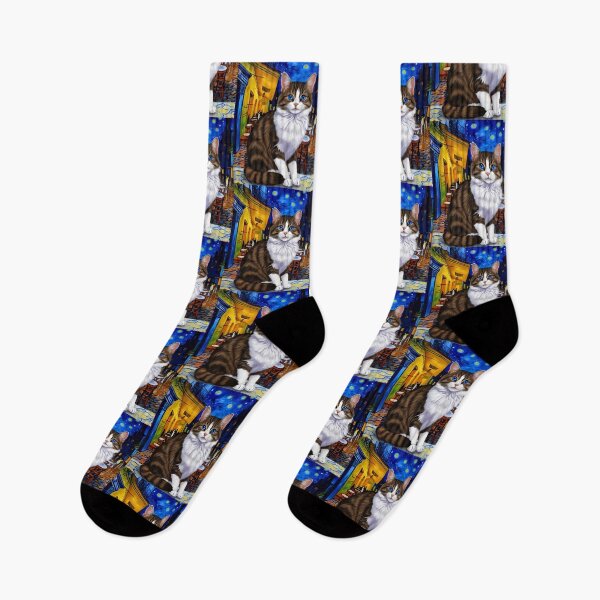 Item preview, Ragamuffin Cat in Van Gogh’s Café Terrace at Night – A Whimsical Art Fusion designed and sold by Fredster1966.