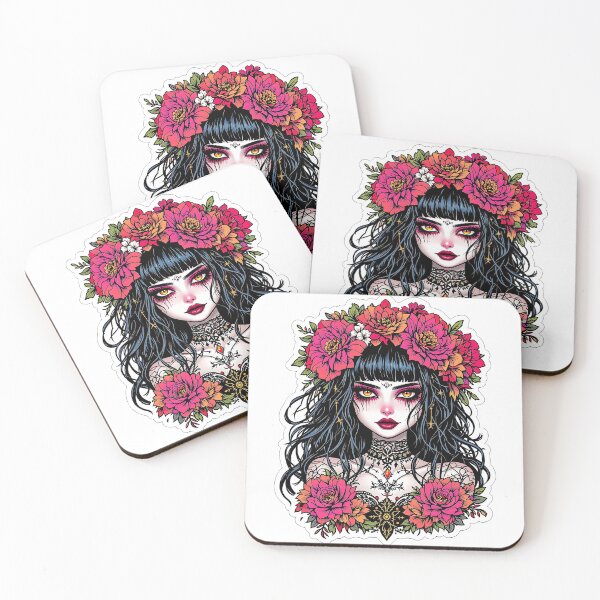Item preview, floral punk girl designed and sold by rajdigitalarts.