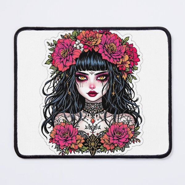 Item preview, floral punk girl designed and sold by rajdigitalarts.