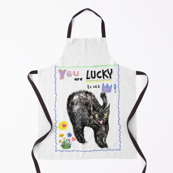 Item preview, You Are Lucky to See Me! Cute Sassy Black Cat Illustration, Hand-drawn designed and sold by binnakimart.