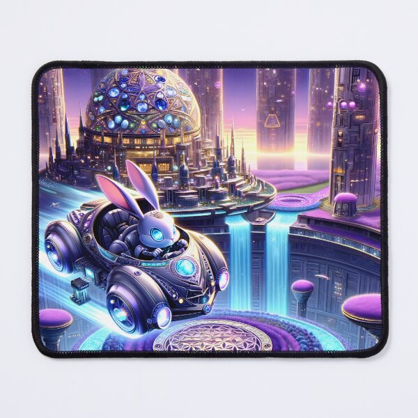 Item preview, A Cyborg Rabbit driving a futuristic flying Car designed and sold by OsirizyahDesign.