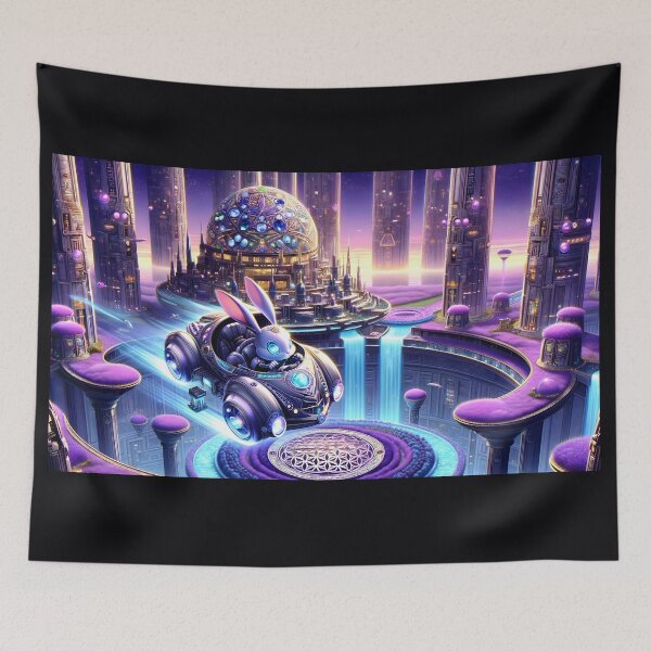 Item preview, A Cyborg Rabbit driving a futuristic flying Car designed and sold by OsirizyahDesign.