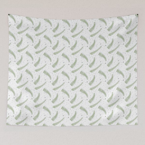 Item preview, Ferns and violet speckles on white designed and sold by katzenfloofder.