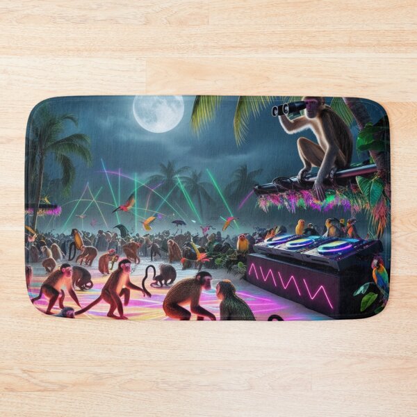 Item preview, Tropical Nightclub Animals Dancing Under Neon Lights designed and sold by Dream Output .