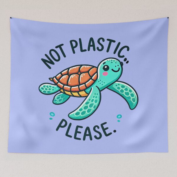 Item preview, Not Plastic, Please - Cute Sea Turtle designed and sold by TSQ.