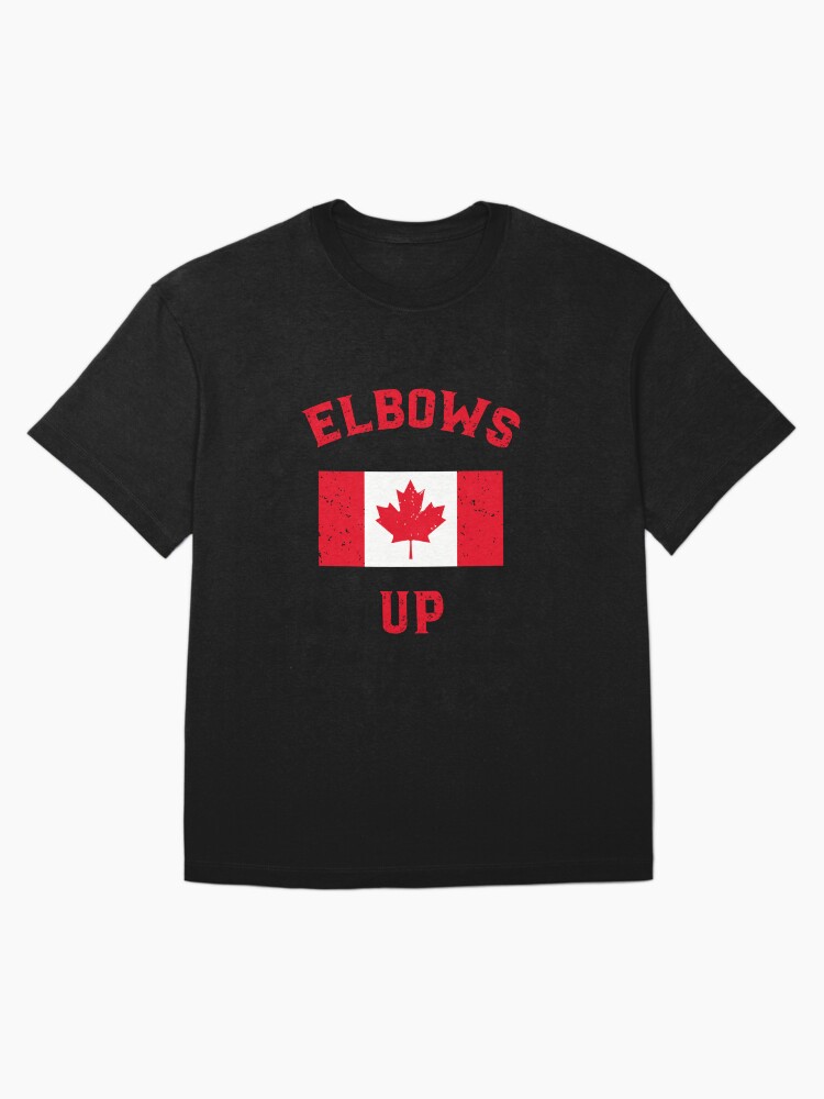 Thumbnail 3 of 7, Oversized T-Shirt, Elbows Up Canada Anti-Trump Canadian Pride Tees and Stickers designed and sold by EthosWear.