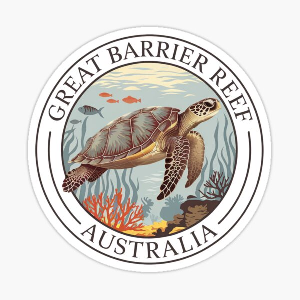 Item preview, Vintage Great Barrier Reef Sea Turtle Illustration designed and sold by sabily.