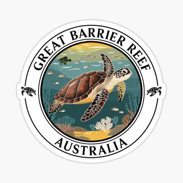 Item preview, Retro-Style Great Barrier Reef Turtle Artwork designed and sold by sabily.