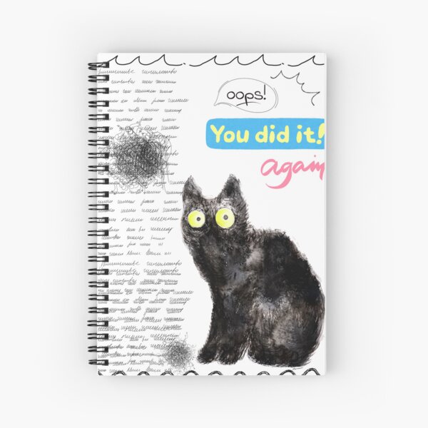 Item preview, Oops! You Did it Again! Hand-drawn Cute Black Cat Illustration designed and sold by binnakimart.