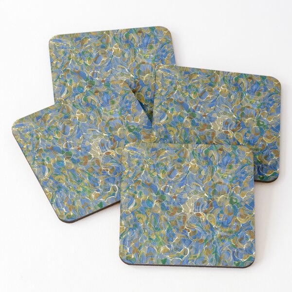 Item preview, Blue and green 19th c. marbled paper, Spanish moiré on Turkish pattern designed and sold by 2ndBloom.