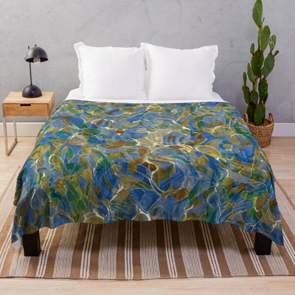 Item preview, Blue and green 19th c. marbled paper, Spanish moiré on Turkish pattern designed and sold by 2ndBloom.