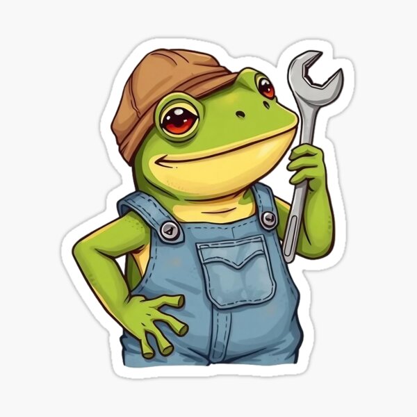 Artikel-Vorschau von Süßer Froschmechaniker – Cartoon-Frosch mit Schraubenschlüssel und Overall 2, designt und verkauft von Leharis.