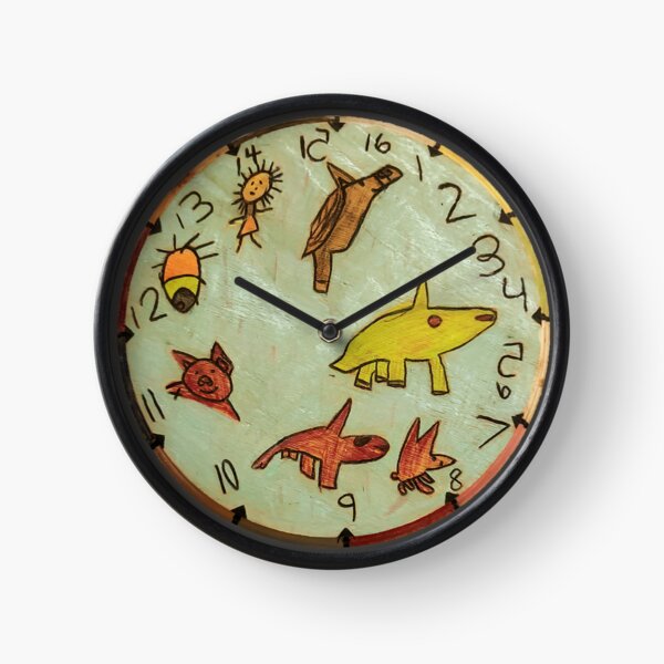 Item preview, child drawn clock designed and sold by LisetteBaron.