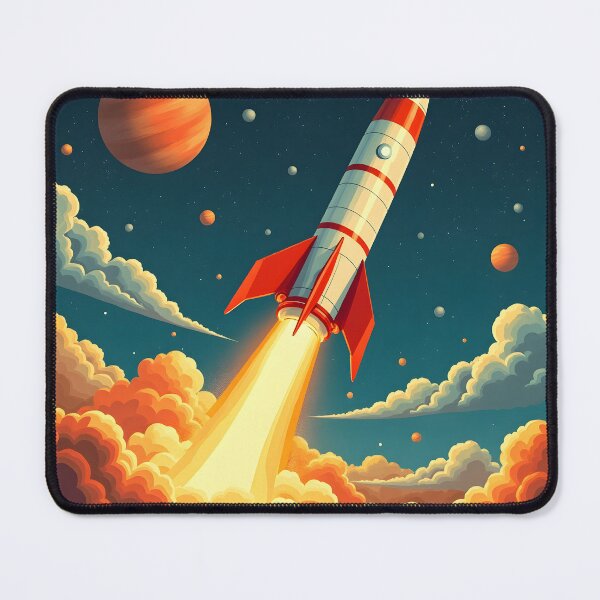 Item preview, Classic Liftoff: Retro Rocket Launch into the Cosmos designed and sold by AbstractAuraArt.
