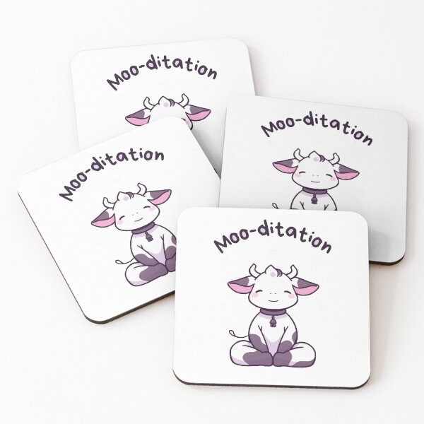 Item preview, Kawaii Cute Yoga Meditating Cow designed and sold by AdaMazingDesign.