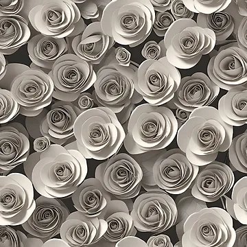 Artwork thumbnail, Paper Roses Pattern Design (3D) by Domo-Design