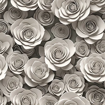 Artwork thumbnail, Paper Roses Pattern Design (3D) 2 by Domo-Design