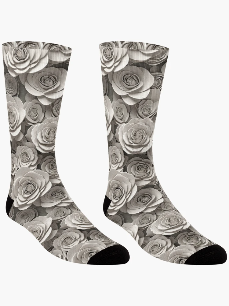 Thumbnail 3 of 5, Socks, Paper Roses Pattern Design (3D) 2 designed and sold by Domo-Design.