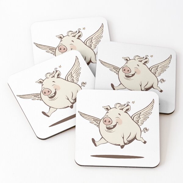 Item preview, Flying Pig - Whimsical and Playful Fantasy Art designed and sold by WeirdSketcher.