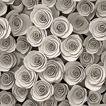 Artwork thumbnail, Paper Roses Pattern Design (3D) 4 by Domo-Design