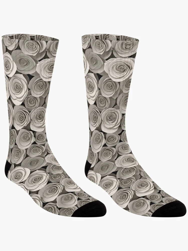 Thumbnail 3 of 5, Socks, Paper Roses Pattern Design (3D) 4 designed and sold by Domo-Design.
