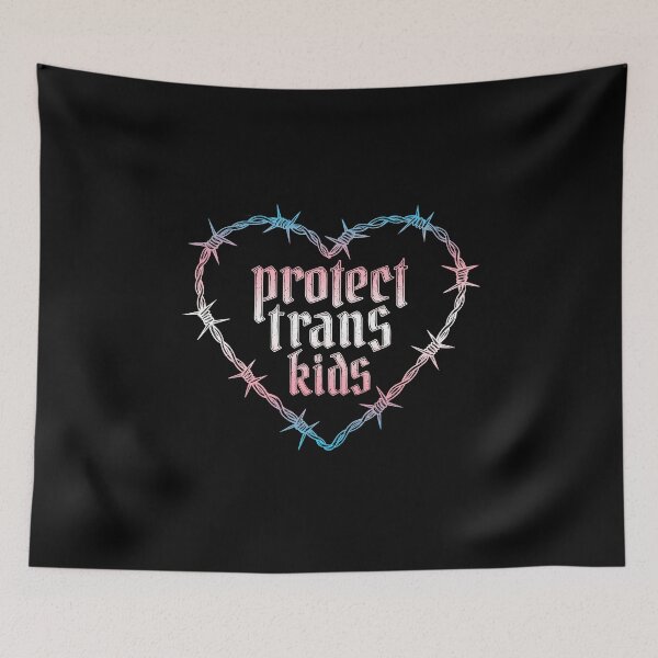 Item preview, Protect Trans Kids - Barbed Wire Heart (Blue Pink White Variant) designed and sold by darkwonderbrand.