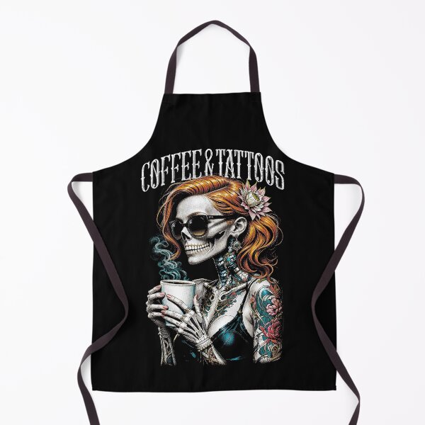 Item preview, Coffee And Tattoos Gothic Tattooed Skeleton Girl Tattoo Ink designed and sold by GrandeDuc.
