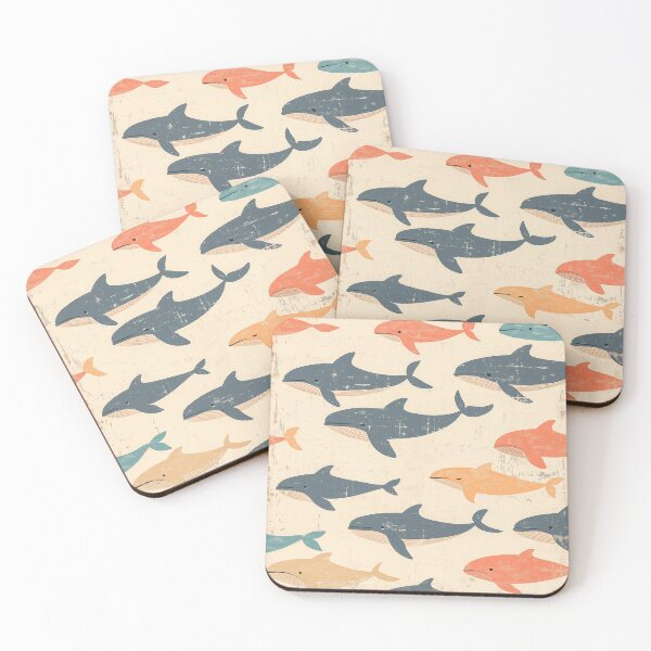 Item preview, Repeated vintage design of hundreds cute whales, decorating ideas for stylish retro interiors. designed and sold by Paolo Modena Photography    -   Fine Italian Art.