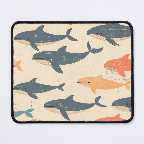 Item preview, Repeated vintage design of hundreds cute whales, decorating ideas for stylish retro interiors. designed and sold by Paolo Modena Photography - Fine Italian Art.