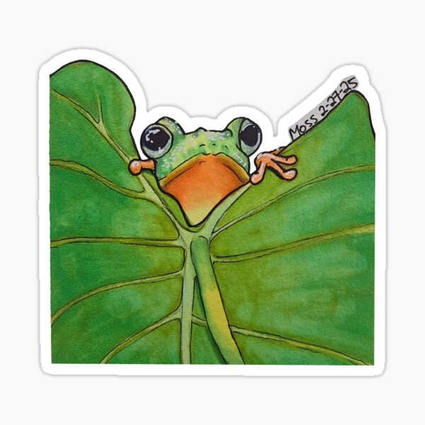 Item preview, Frog on Leaf by Moss designed and sold by MossyCreations.