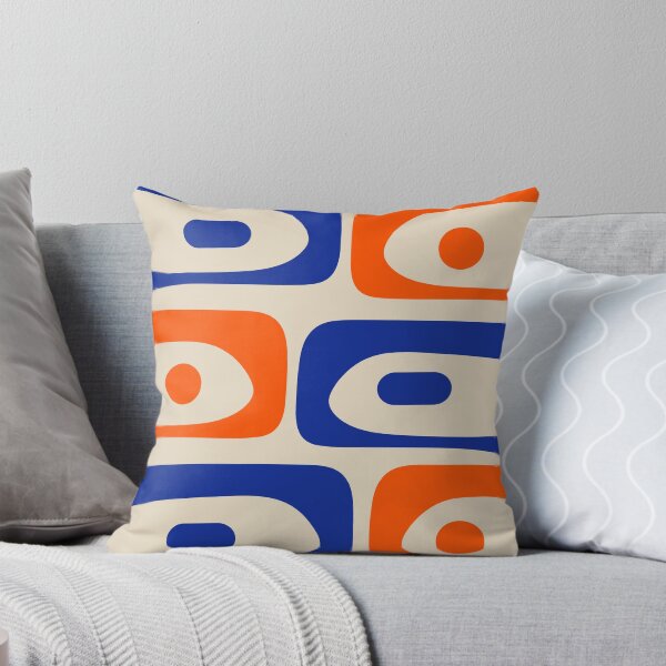Item preview, Mid Century Modern Abstract Retro Piquet Pattern in Blue and Orange designed and sold by kierkegaard.
